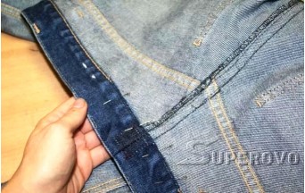 Заузить джинсы по заднему шву с восстановлением шва в Барановичах